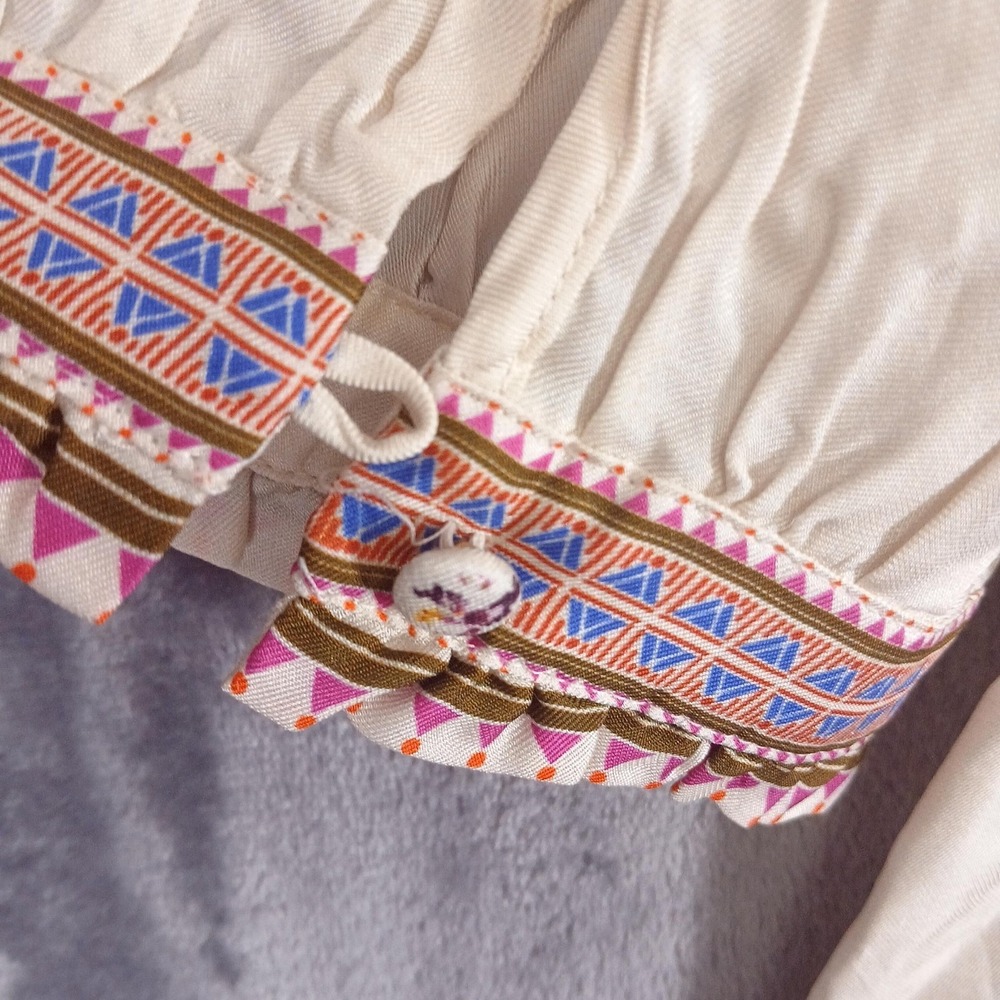 Johnny Was Jade Loren Mini Dress Womens M Willah Floral Bird Puff Sleeve NWT - Picture 13 of 15